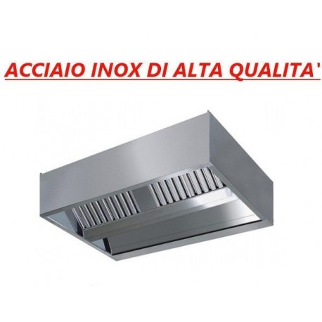 Cappa cubica d’aspirazione acciaio inox centrale senza motore – Dimensioni cm 160x150x45h