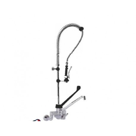Gruppo doccia miscelatore a muro con leva nera 30 cm e canna 30 cm Prelavaggio stoviglie su bancone