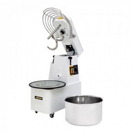 Impastatrice a spirale PROFESSIONALE Lt. 20 - Monofase - testa sollevabile e vasca estraibile pane / pizza / dolce