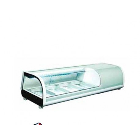 Espositore refrigerato statico da banco per sushi Temp. 0/+12°C Dim. 1177x420x265 mm