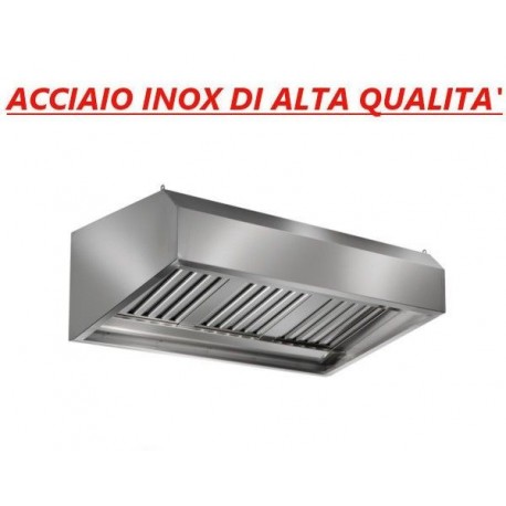 Cappa con carboni attivi d aspirazione acciaio inox a parete con motore - Dimensioni mm 1600x900x600
