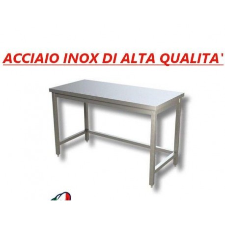 Tavolo acciaio inox senza ripiano inferiore - senza alzatina -  Dim. cm. 160x70x85 • LINEA ECO