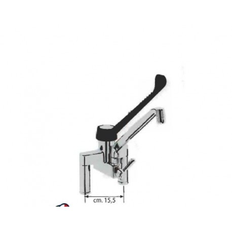 Biforo leva clinica con devistore canna cm. 30 leva nera attacco da 1/2 e 3/4 ricambi gruppo doccia