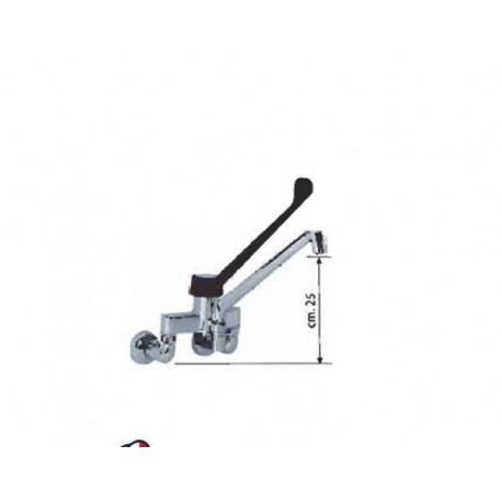 Miscelatore biforo a muro leva in plastica nera cm.30 e canna superiore cm. 30