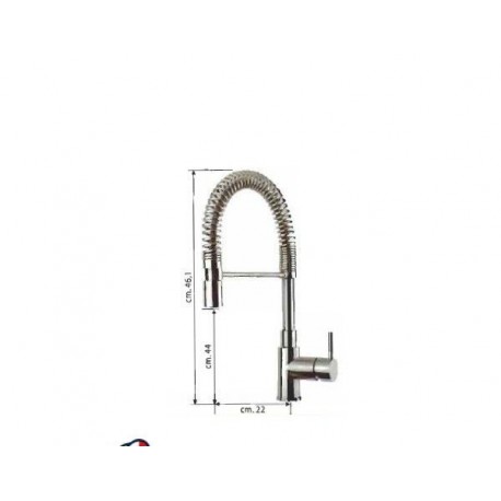 Miscelatore lavello con doccia estraibile APOLLO in acciaio inox