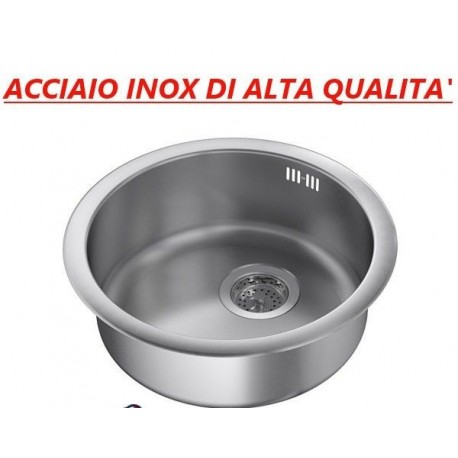 Lavello Vasca quadrato da incasso Dim. ø30x18H cm acciaio inox