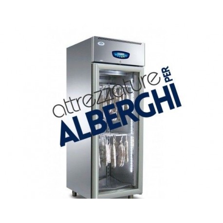 Armadio Stagionatore per Stagionatura Carne e Formaggi - Temp. +2°/+25°C - PORTA VETRO ACCIAIO INOX