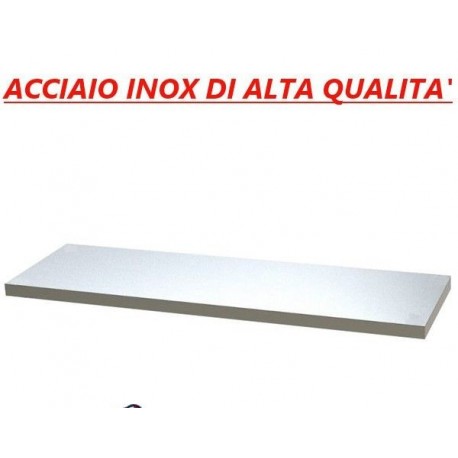 Ripiano intermedio - di fondo - di appoggio per tavolo armadiato aperto in acciaio inox 130X60X4 cm
