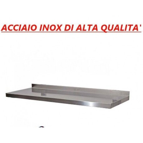 Mensola ripiano liscio scatolato parete supporto cremagliera acciaio inox dimensioni 100x30 cm
