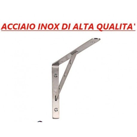 Supporto singolo rinforzato per Mensola ripiano parete cremagliera acciaio inox Prof 30
