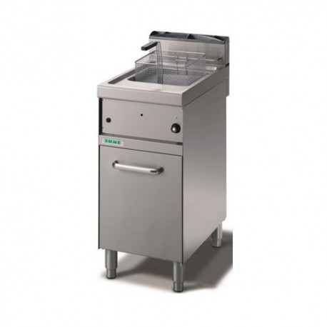 Friggitrice a Gas, una vasca 10 Lt. Vano neutro con porta. 40x70x90H.