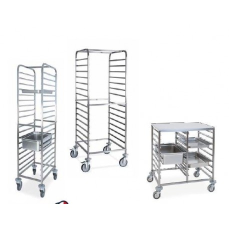 Carrello portateglie gastronorm guide a  C  metalcarrelli