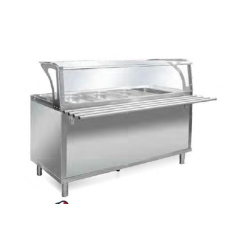 Elemento termico bagnomaria, refrigerante e neutro per la distribuzione dei pasti metalcarrelli