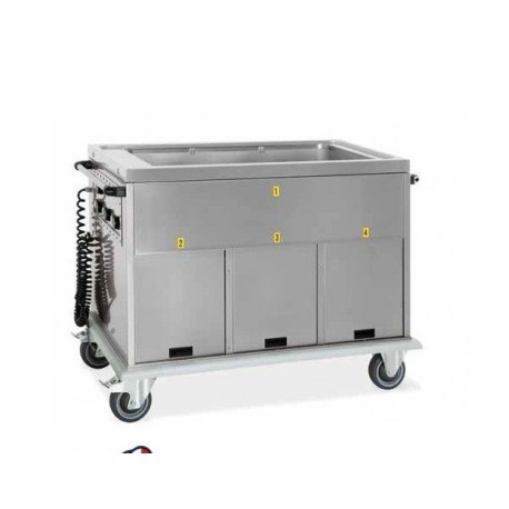 Carrello termico armadiato a vasca unica caldo metalcarrelli