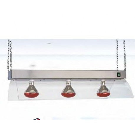 Telaio con lampade a infrarossi in lamiera di acciaio inox a sospensione metalcarrelli