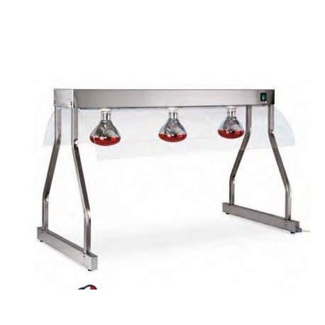 Telaio con lampade a infrarossi in lamiera di acciaio inox metalcarrelli