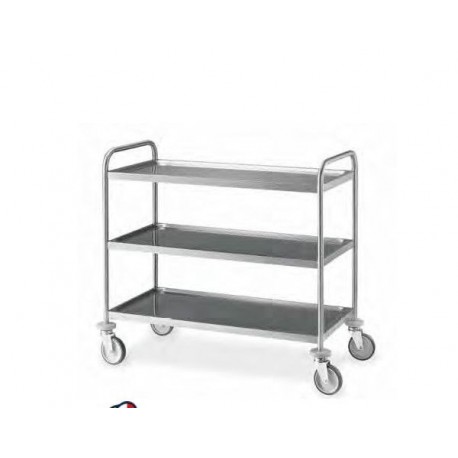 Carrello di servizio in acciaio inox aisi 304 a piani saldati imbullonati metalcarrelli