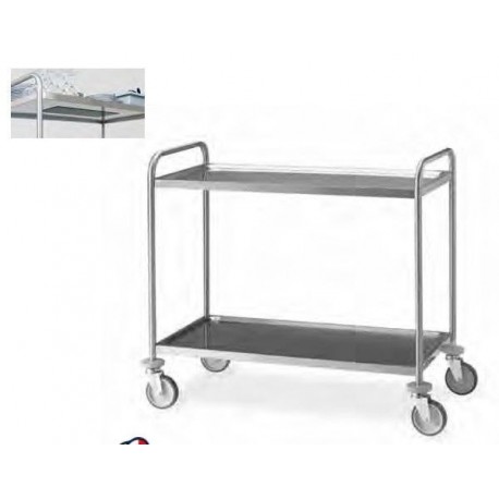 Carrello di servizio in acciaio inox aisi 304 a piani stampati imbullonati metalcarrelli