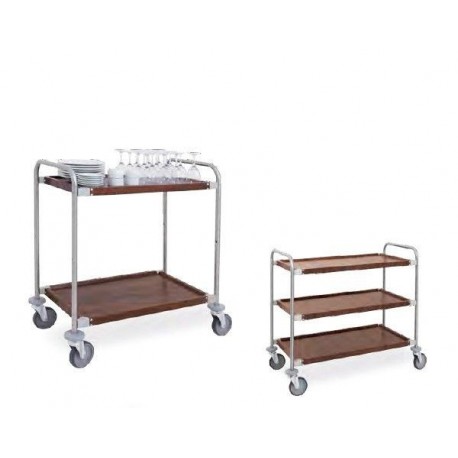 Carrello di servizio in acciaio e lamiera simil legno metalcarrelli