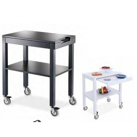 Carrello di servizio gambe in legno massello ripiani in mdf metalcarrelli