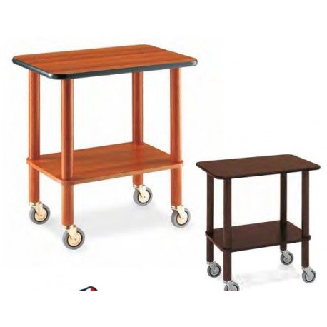 Carrello Gueridon 2 piani in nobilitato struttura in legno massello metalcarrelli