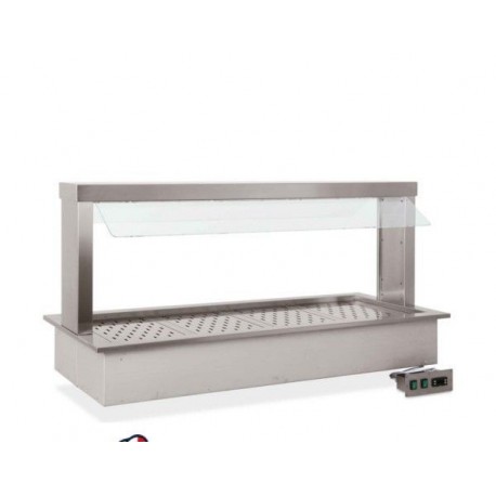 Drop In caldo da incasso - parafiato mobile - illuminazione a led - Temp. +65/+90°C - GN1/1