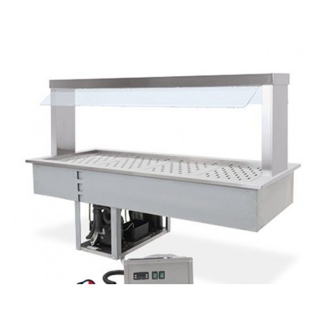Drop In refrigerato da incasso a LED - Temp. +4/+10°C - Parafiato fisso - GN1/1