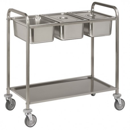 SBARAZZO CON BACINELLE IN ACCIAIO INOX 1/2 PIANI
