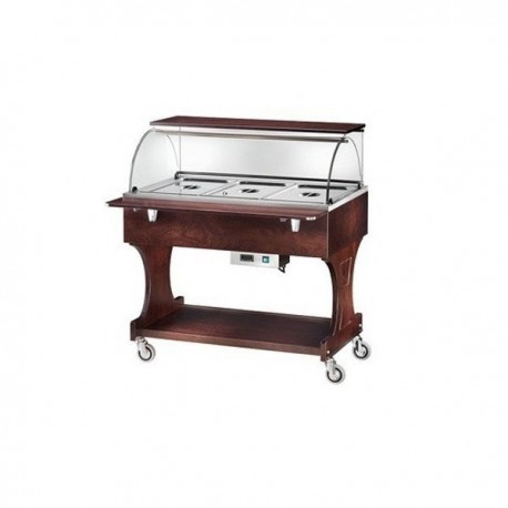 Carrello Termico BAGNOMARIA con cupola - Capacità 3 GN 1/1 - WENGE