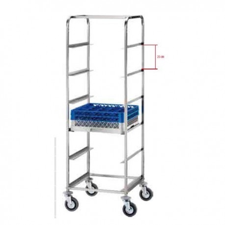 Carrello Portacestelli inox H.170 cm.