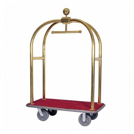 Carrello portavalige con appendi abiti acciaio ottonato