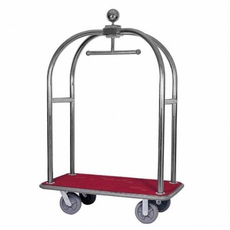 Carrello portavalige con appendi abiti acciaio cromato