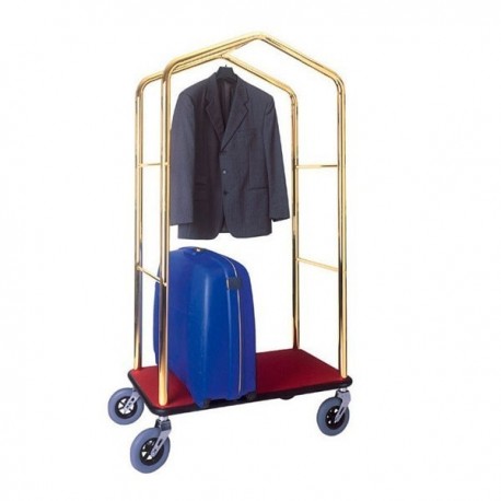 Carrello portavalige con appendi abiti acciaio ottonato