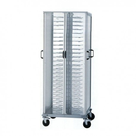 Carrello portapiatti armadiato - Capacità 96 piatti Ø 18/23
