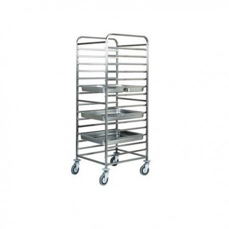Carrello portateglie - portabacinelle. Capacità 14 GN 1/1