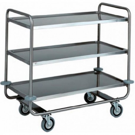 Carrello in acciaio inox. 3 ripiani. Portata 150 Kg.