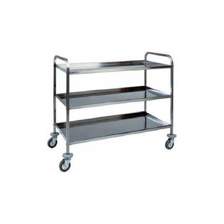 Carrello in acciaio inox. 3 ripiani. Portata 100 Kg.