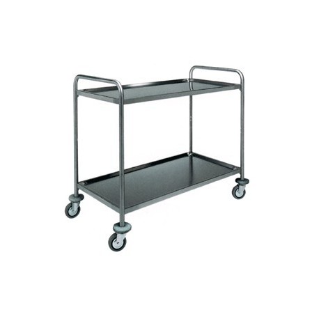 Carrello in acciaio inox. 2 ripiani. Portata 80 Kg.