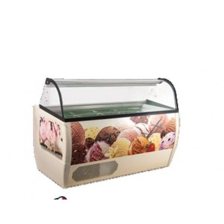 Banco vetrina per gelato mantecato ventilata Rumba 1367 x 927 x 1277 mm