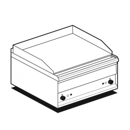 FRY-TOP TRIFASE PIASTRA LISCIA CROMATA CM. 57X41 dim.cm 60x50x29h