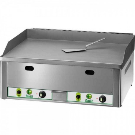Fry top a gas con piastra doppia liscia