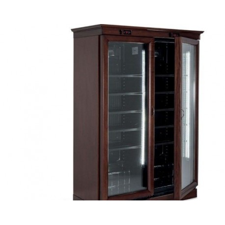 Vetrina refrigerata ventilata - Cantina vino in legno 744 Lt. Temp +1°/+10°C Dim.cm 122x65x200h