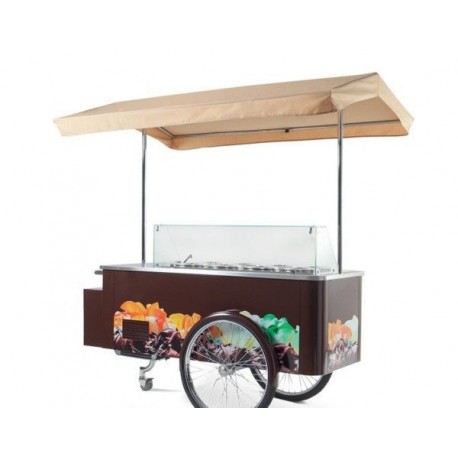 Carrettino dei gelati a refrigerazione ventilata cap. 8  carapine da 7 Lt temp -14°/-16°C