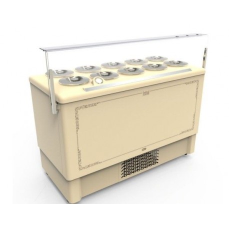 Vetrina banco gelato refrigerato cap. 6+6 (sovrapponibili)  carapine da 7 Lt temp -5°/-20°C