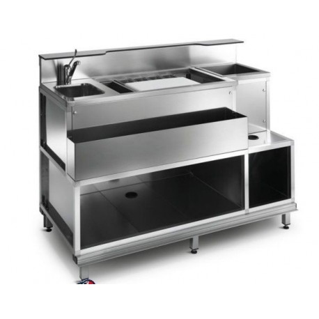 Banco bar postazione cocktail acciaio inox workstation