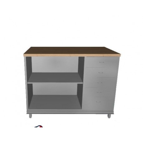 Banco bar multiuso acciaio inox con cassetteria