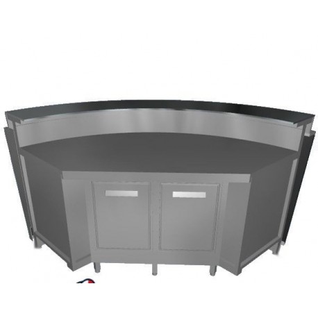 Banco bar refrigerato acciaio inox angolo esterno 90° con 2 sportelli motore esterno