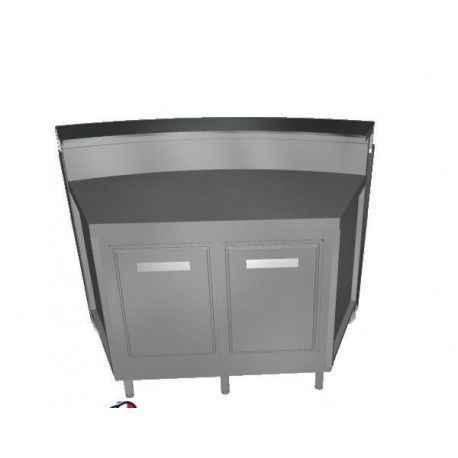 Banco bar refrigerato acciaio inox angolo esterno 45° 2 sportelli motore esterno