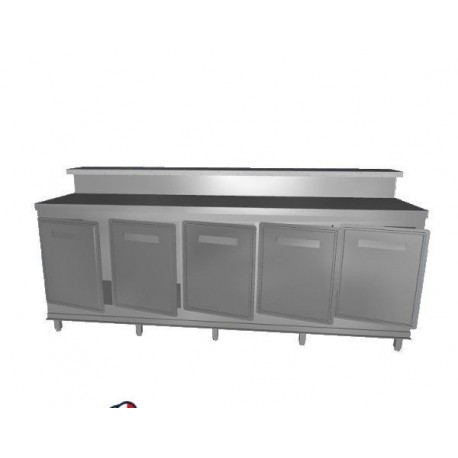 Banco bar refrigerato positivo acciaio inox 5 sportelli