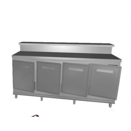 Banco bar refrigerato positivo acciaio inox 4 sportelli
